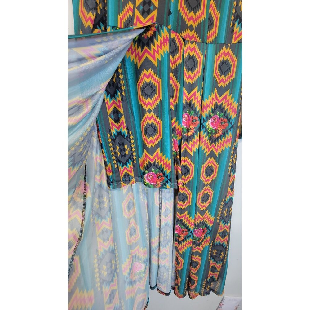 Crazy Train Jolie Romper Shorts Aztec Long Sleeve One Piece Womens Med - Picture 4 of 9